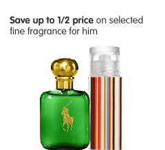 Save up to 1/2 price on selected fine fragrance for him